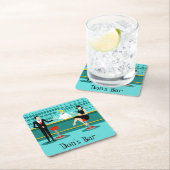 レトロのカクテルラウンジの紙のコースター スクエアペーパーコースター (インサイチュ)