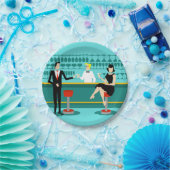 レトロのカクテルラウンジの紙皿 ペーパープレート (パーティー)