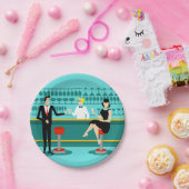 レトロのカクテルラウンジの紙皿 ペーパープレート (パーティー)