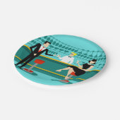 レトロのカクテルラウンジの紙皿 ペーパープレート (アングル)