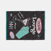 レトロのカクテルラウンジ フリースブランケット (正面(横))