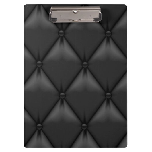 レトロのカスタムで黒い革 クリップボード (正面)