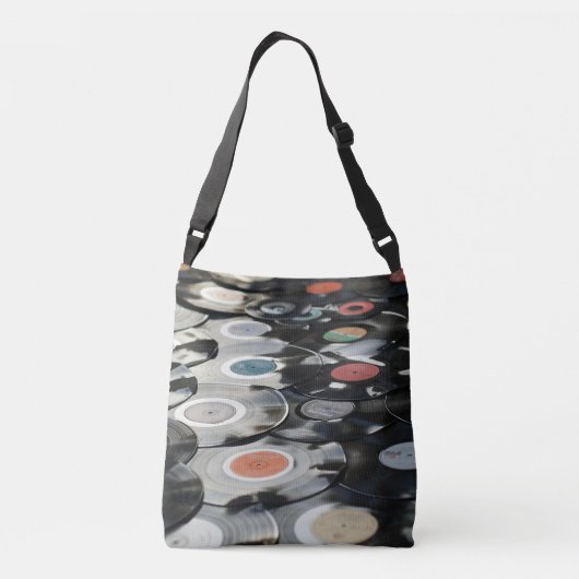 レトロのカセットテープおよびアルバムクロスオーバーバッグ クロスボディバッグ (裏面)