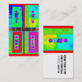 レトロのカセットテープの投球DJは記録します 名刺 (正面/裏面)