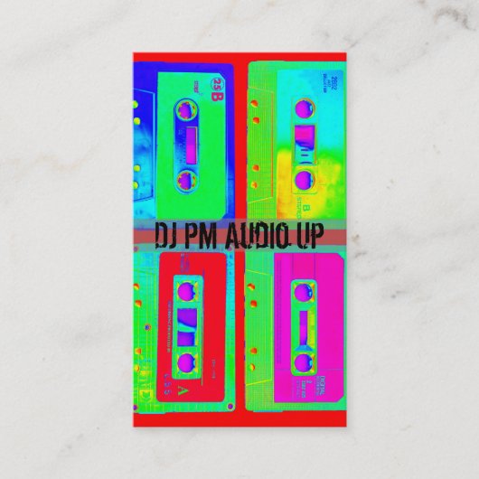 レトロのカセットテープの投球DJは記録します 名刺 (正面)