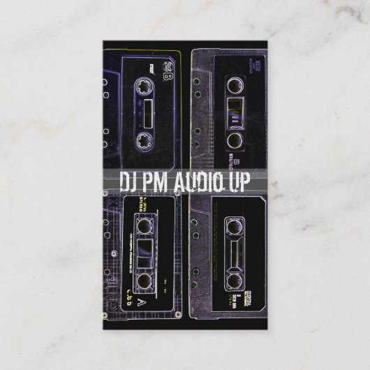 レトロのカセットテープの投球DJは記録します 名刺 (正面)