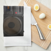 レトロのカセットプレーヤー音楽ヒップスターのステレオテープ キッチンタオル (四つ折り)