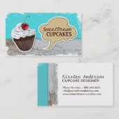 レトロのカップケーキのベーカリーの名刺 名刺 (正面/裏面)