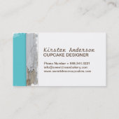 レトロのカップケーキのベーカリーの名刺 名刺 (裏面)