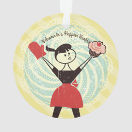 レトロのカップケーキの主婦のパン屋のクリスマスのオーナメント オーナメント