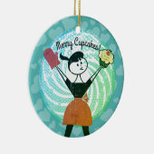 レトロのカップケーキの主婦のパン屋のクリスマスのオーナメント セラミックオーナメント (右)