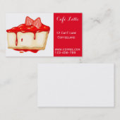 レトロのカフェの喫茶店のかわいいいちごのチーズケーキ 名刺 (正面/裏面)