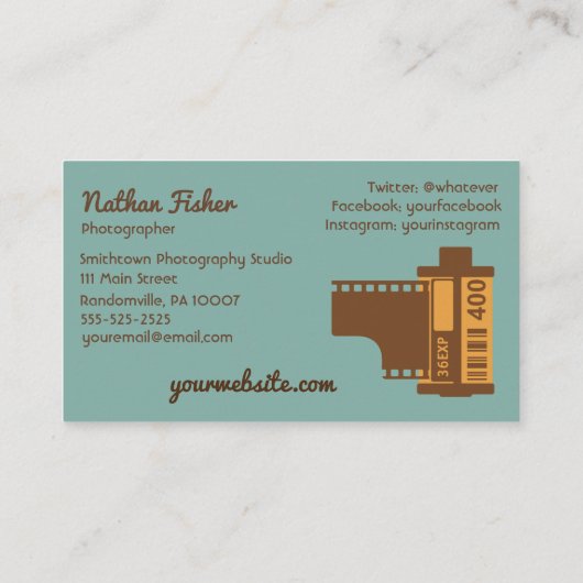 レトロのカメラの写真撮影の名刺の水の金ゴールド 名刺 (裏面)