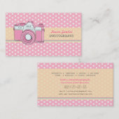 レトロのカメラの写真撮影の水玉模様の名刺 名刺 (正面/裏面)