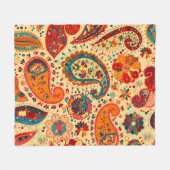 レトロのカラフルで美しいBohoのボヘミア人のペイズリー フリースブランケット (正面(横))