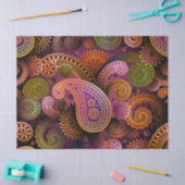 レトロのカラフルで美しいBohoのボヘミア人のペイズリー 薄葉紙 (クラフト)