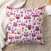 レトロのカラフルなフクロウの鳥パターン クッション (ブランケット)