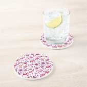 レトロのカラフルなフクロウの鳥パターン コースター (側面)