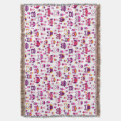 レトロのカラフルなフクロウの鳥パターン スローブランケット (正面縦)