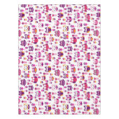 レトロのカラフルなフクロウの鳥パターン テーブルクロス (正面)