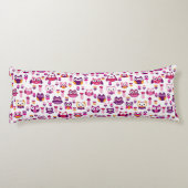 レトロのカラフルなフクロウの鳥パターン ボディピロー (裏面)