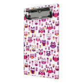 レトロのカラフルなフクロウの鳥パターン ミニクリップボード (アングル2)