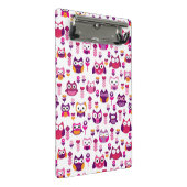 レトロのカラフルなフクロウの鳥パターン ミニクリップボード (アングル)