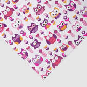 レトロのカラフルなフクロウの鳥パターン 薄葉紙 (詳細)