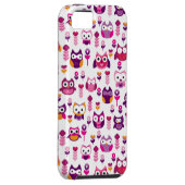 レトロのカラフルなフクロウの鳥パターン Case-Mate iPhoneケース (裏面/右)