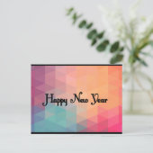 レトロのカラフルなモザイク-年賀状 シーズンポストカード (スタンド正面)