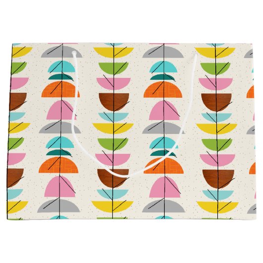 レトロのカラフルの巣のギフトバッグ ラージペーパーバッグ (正面)