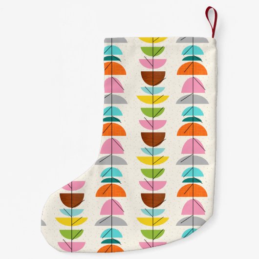 レトロのカラフルの巣のクリスマスのストッキング スモールクリスマスストッキング (裏面)