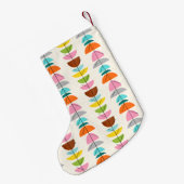 レトロのカラフルの巣のクリスマスのストッキング スモールクリスマスストッキング (裏面 (吊り時))