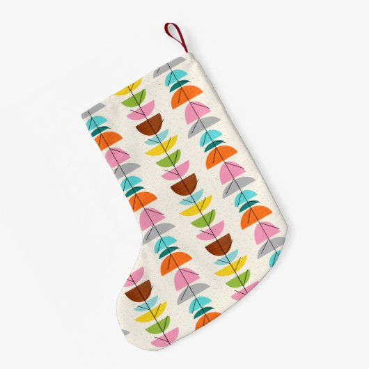 レトロのカラフルの巣のクリスマスのストッキング スモールクリスマスストッキング (裏面 (吊り時))