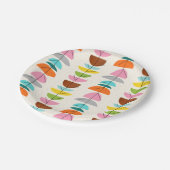 レトロのカラフルの巣の紙皿 ペーパープレート (アングル)