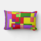 レトロのカラフルの抽象芸術 ランバークッション (裏面)