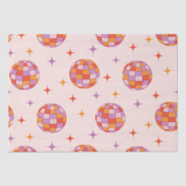 レトロのカラフルGroovy Discoボールパターン 薄葉紙