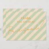 レトロのカラフルGroovy Wavy Bohoの結婚Bridesmed 招待状 (正面/裏面)