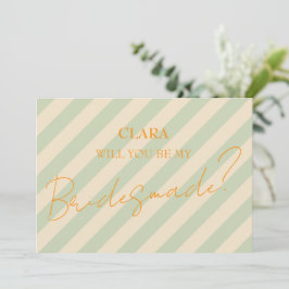 レトロのカラフルGroovy Wavy Bohoの結婚Bridesmed 招待状