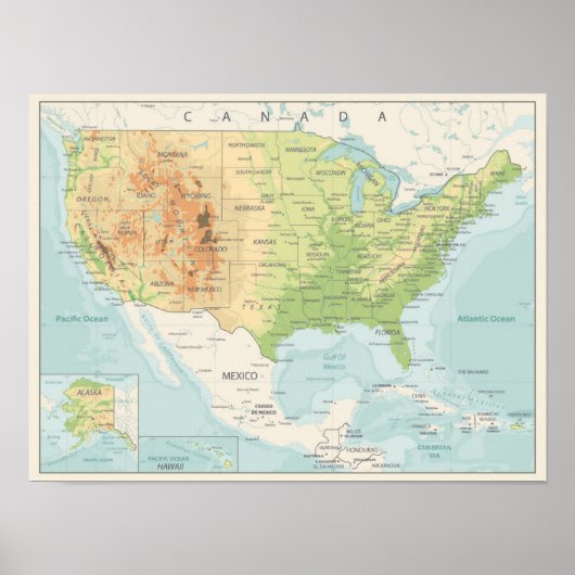 レトロのカラーマップ ポスター (正面)