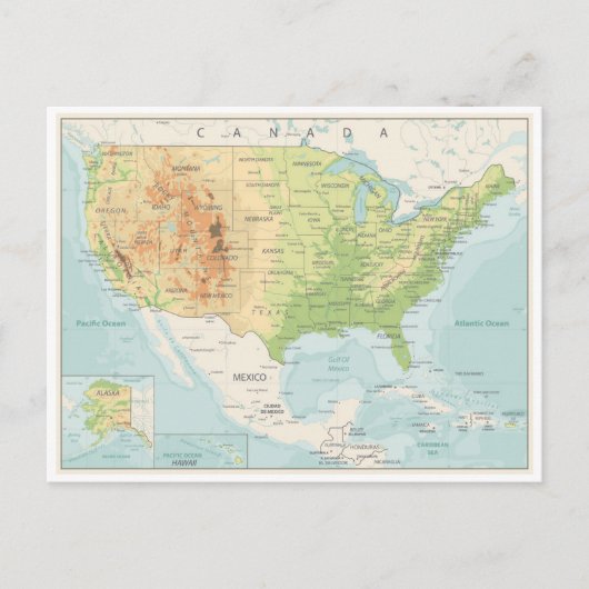 レトロのカラーマップ ポストカード (正面)