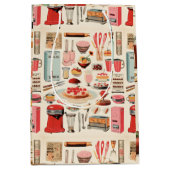 レトロのキッチンケーキとツール ミディアムペーパーバッグ (正面)