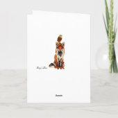 レトロのキツネ及びフクロウのサンキューカード サンキューカード (裏面)