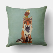 レトロのキツネ及びフクロウの枕 クッション (裏面)