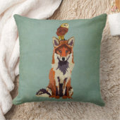 レトロのキツネ及びフクロウの枕 クッション (ブランケット)