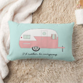 レトロのキャンピングカーの枕-ピンク ランバークッション (ブランケット)