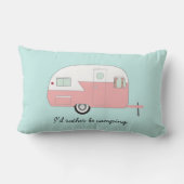 レトロのキャンピングカーの枕-ピンク ランバークッション (裏面)
