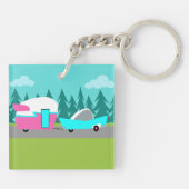 レトロのキャンピングカー/トレーラーおよび車のアクリルKeychain キーホルダー (裏面)