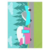 レトロのキャンピングカー/トレーラーおよび車のテーブルクロス テーブルクロス (正面)