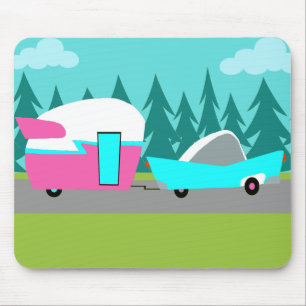 レトロのキャンピングカー/トレーラーおよび車のマウスパッド マウスパッド